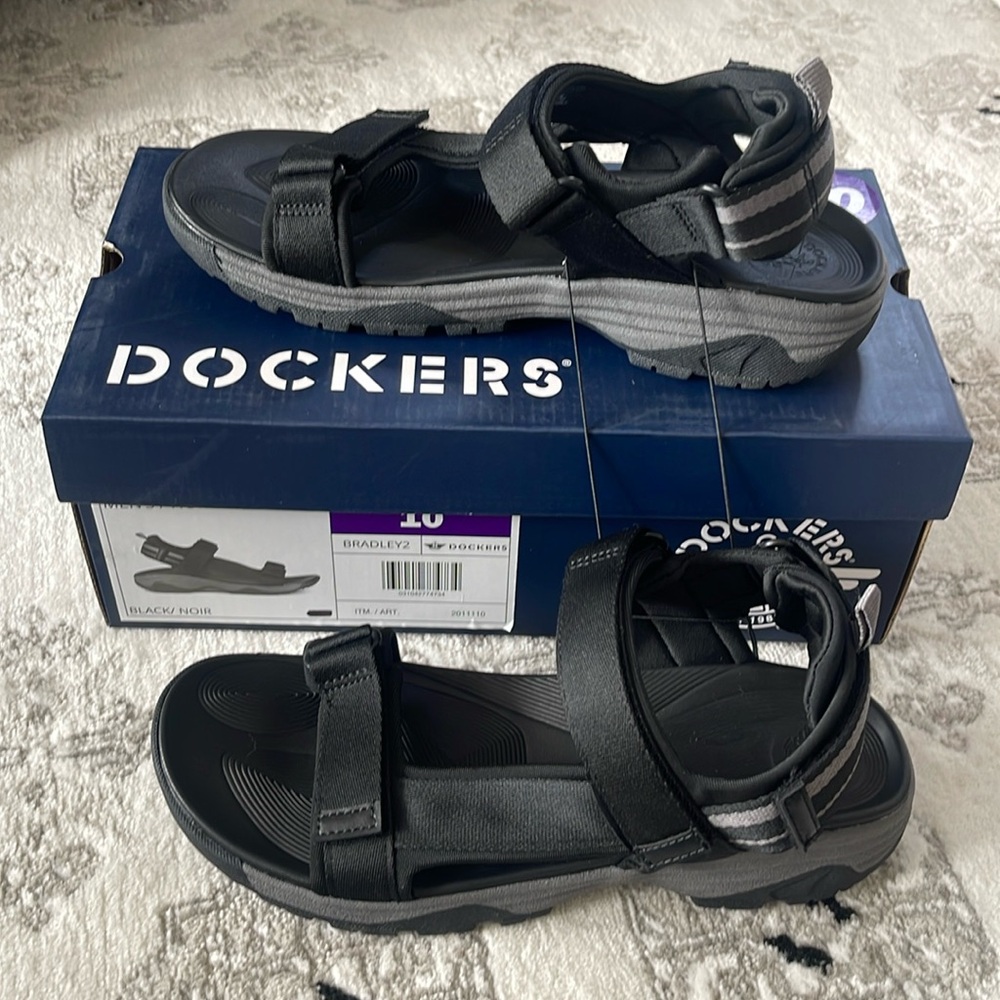 NEW Sz 10: Dockers Men’s Black Bradley 2 Sandal